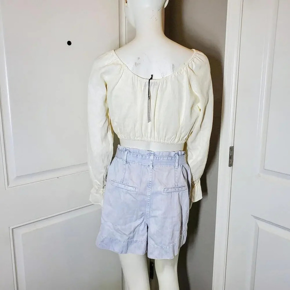 NWT WEWOREWHAT Women's Cream Colored Babydoll Crop Top Blouse Size XS - Picture 5 of 16